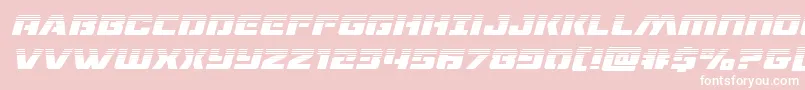 フォントdronetrackerhalfital – ピンクの背景に白い文字