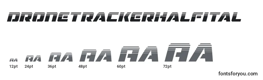 Размеры шрифта Dronetrackerhalfital (125534)