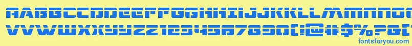 dronetrackerlaser Font – Blue Fonts on Yellow Background