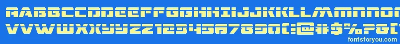 dronetrackerlaser Font – Yellow Fonts on Blue Background