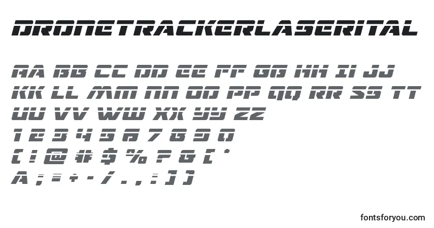 Schriftart Dronetrackerlaserital (125537) – Alphabet, Zahlen, spezielle Symbole