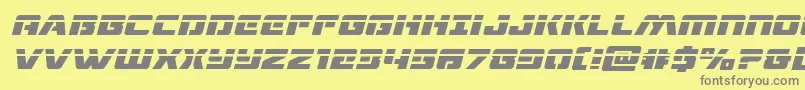 dronetrackerlaserital-Schriftart – Graue Schriften auf gelbem Hintergrund