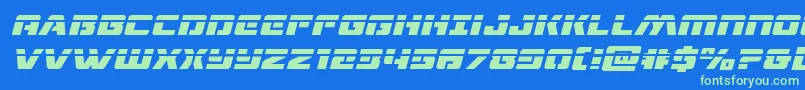 dronetrackerlaserital Font – Green Fonts on Blue Background