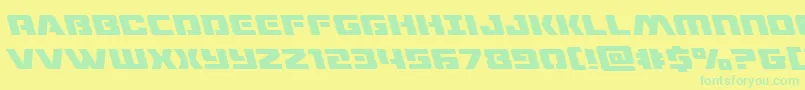 フォントdronetrackerleft – 黄色い背景に緑の文字