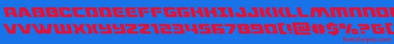 dronetrackerleft Font – Red Fonts on Blue Background