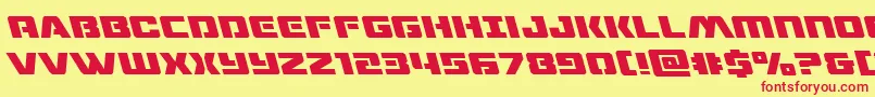 dronetrackerleft Font – Red Fonts on Yellow Background