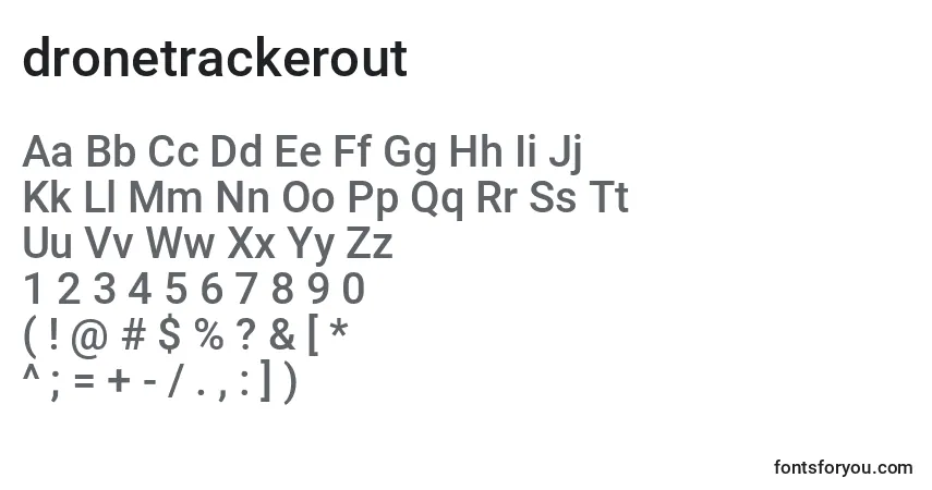 A fonte Dronetrackerout (125539) – alfabeto, números, caracteres especiais