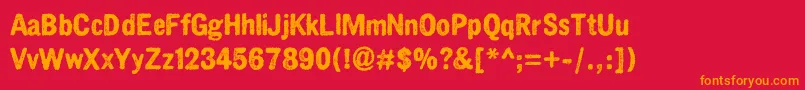 CrnagorszkijBuddahOrkesztar Font – Orange Fonts on Red Background