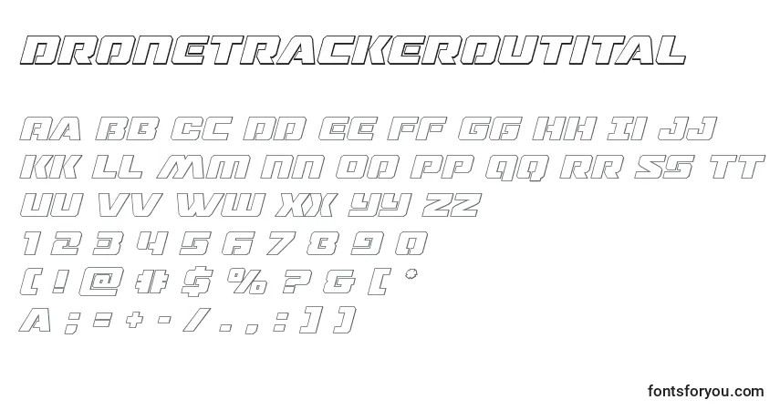 Schriftart Dronetrackeroutital (125540) – Alphabet, Zahlen, spezielle Symbole