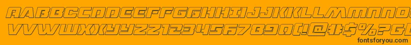 dronetrackeroutital Font – Black Fonts on Orange Background