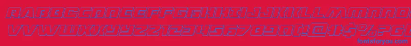 dronetrackeroutital Font – Blue Fonts on Red Background