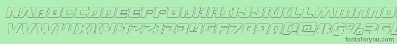 dronetrackeroutital Font – Gray Fonts on Green Background