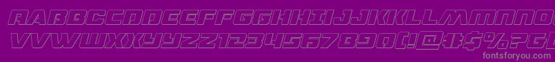 dronetrackeroutital Font – Gray Fonts on Purple Background