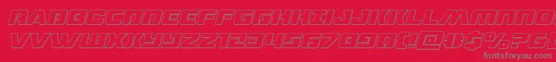 dronetrackeroutital Font – Gray Fonts on Red Background