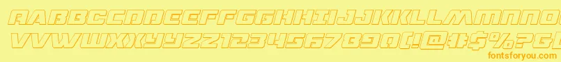 dronetrackeroutital Font – Orange Fonts on Yellow Background