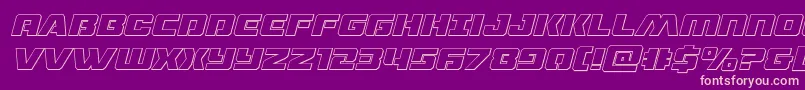 dronetrackeroutital Font – Pink Fonts on Purple Background