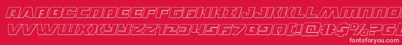 dronetrackeroutital Font – Pink Fonts on Red Background