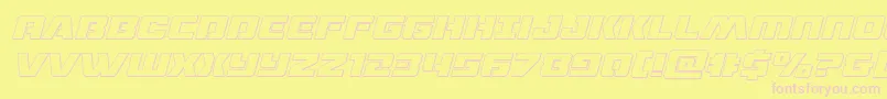 dronetrackeroutital Font – Pink Fonts on Yellow Background
