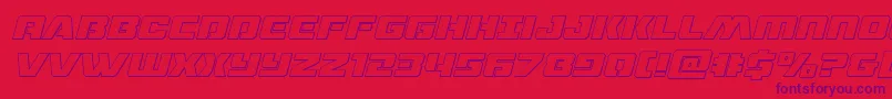 dronetrackeroutital Font – Purple Fonts on Red Background