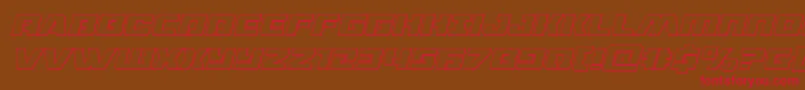dronetrackeroutital Font – Red Fonts on Brown Background