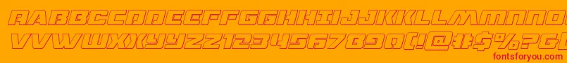 dronetrackeroutital Font – Red Fonts on Orange Background