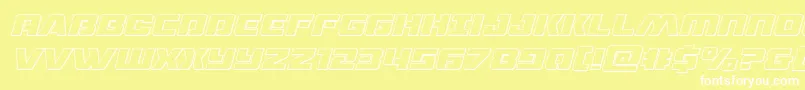 dronetrackeroutital Font – White Fonts on Yellow Background