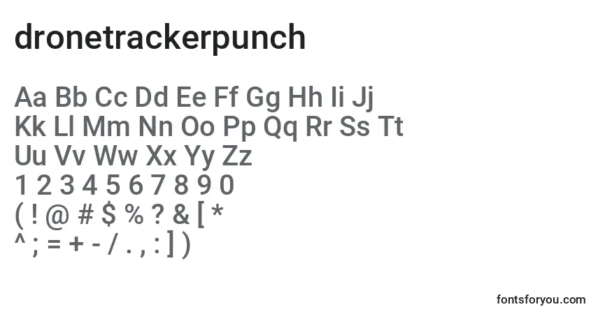 Schriftart Dronetrackerpunch (125541) – Alphabet, Zahlen, spezielle Symbole