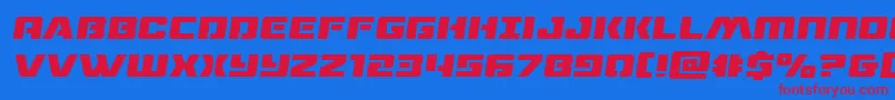 dronetrackersemital Font – Red Fonts on Blue Background