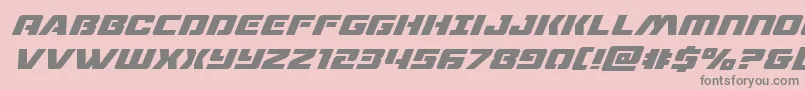 dronetrackersuperital-Schriftart – Graue Schriften auf rosa Hintergrund