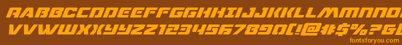 dronetrackersuperital Font – Orange Fonts on Brown Background