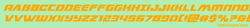 dronetrackersuperital Font – Orange Fonts on Green Background