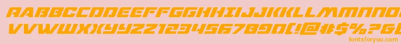 dronetrackersuperital Font – Orange Fonts on Pink Background