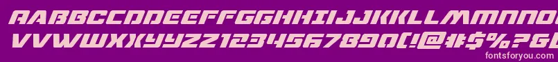 dronetrackersuperital Font – Pink Fonts on Purple Background