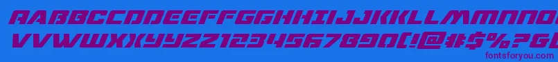 dronetrackersuperital Font – Purple Fonts on Blue Background