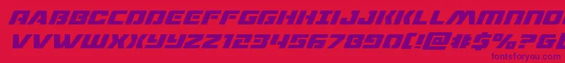 dronetrackersuperital Font – Purple Fonts on Red Background