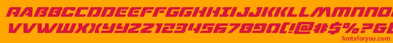 dronetrackersuperital Font – Red Fonts on Orange Background