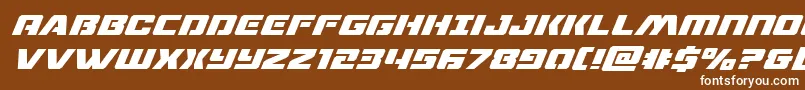 dronetrackersuperital Font – White Fonts on Brown Background