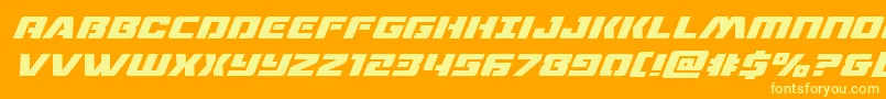 dronetrackersuperital Font – Yellow Fonts on Orange Background