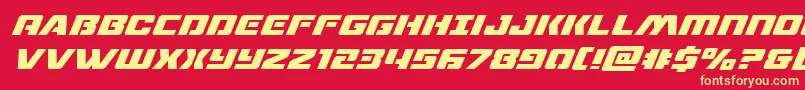 dronetrackersuperital Font – Yellow Fonts on Red Background
