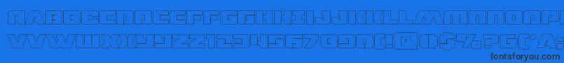 dronetrackerthinout Font – Black Fonts on Blue Background