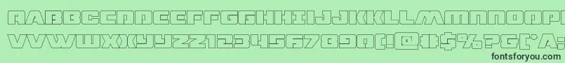 Шрифт dronetrackerthinout – чёрные шрифты на зелёном фоне