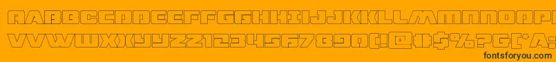 dronetrackerthinout Font – Black Fonts on Orange Background