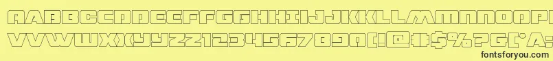 dronetrackerthinout Font – Black Fonts on Yellow Background