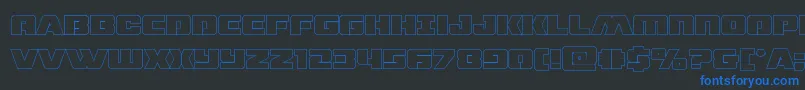 dronetrackerthinout Font – Blue Fonts on Black Background