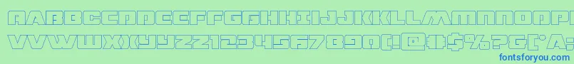 dronetrackerthinout Font – Blue Fonts on Green Background