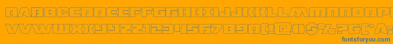dronetrackerthinout Font – Blue Fonts on Orange Background