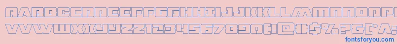 dronetrackerthinout Font – Blue Fonts on Pink Background