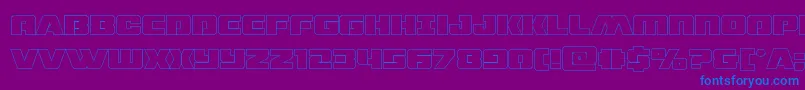 Шрифт dronetrackerthinout – синие шрифты на фиолетовом фоне