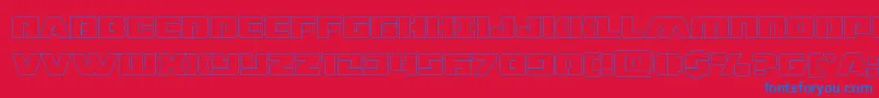 dronetrackerthinout Font – Blue Fonts on Red Background