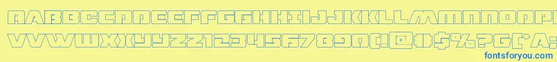 dronetrackerthinout Font – Blue Fonts on Yellow Background
